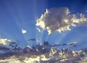Sun Ray Prints: USA, Oregon, Bend. Sun rays fill the sky near Bend in Central Oregon
