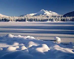 Vast Prints: USA, Oregon, Broken Top. Long shadows appear with the rising sun in winter at Broken Top