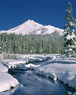 Frigid Prints: USA, Oregon, Broken Top. Soda Creek is the watershed for Broken Top