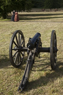 Images Dated 1st July 2012: USA, Oregon, Brooks, Willamette Mission State Park, cannon in camp
