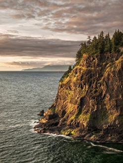 Cape Meares Prints: USA, Oregon, Cape Meares State Park at sunset