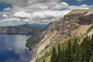 Cascades Range Prints: USA, Oregon, Crater Lake NP. Pumice Castle is one of the highlights on the East Rim