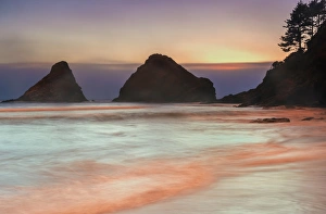 Heceta Beach Prints: USA, Oregon, Florence. Sunrise on Heceta Beach