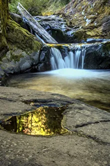 Florence Prints: USA, Oregon, Florence. Waterfall in stream