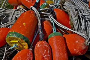 Images Dated 1st January 2000: USA, Oregon, Garibaldi. Colorful crab pot buoys
