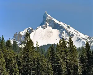 Cascades Range Prints: USA, Oregon, Mt Thielsen. This sharp-fanged plug is what remains of the volcano that