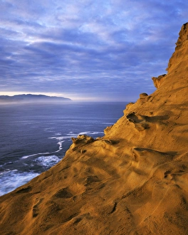 Area Prints: USA, Oregon, Oregon Coast near Lincoln City, Cape Kiwanda State Natural Area, Rock