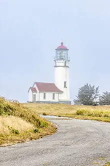 Images Dated 13th December 2021: Usa, Oregon, Port Orford. Cape Blanco Lighthouse on a Foggy Morning