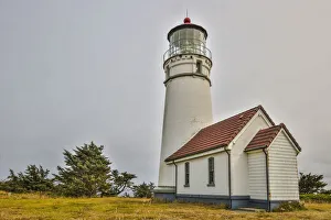 Images Dated 13th December 2021: Usa, Oregon, Port Orford. Cape Blanco Lighthouse on a Foggy Morning