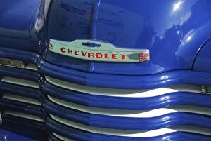 Cars Collection: USA, Oregon, Portland. Front grill of vintage 1951 pickup truck