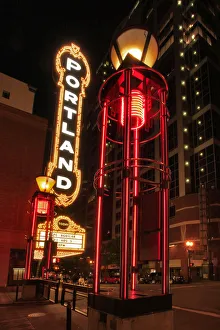 USA, Oregon, Portland. Sign outside Arlene Schnitzer Hall