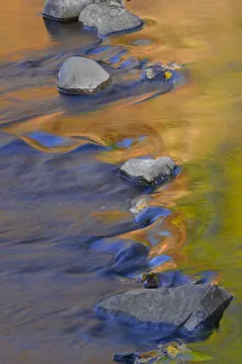 Prints of USA, Oregon. Rocks and reflections in Butte Creek Images Dated 2020 May: USA, Oregon. Rocks and reflections in Butte Creek