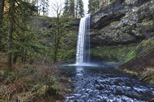 Images Dated 1st February 2011: USA, Oregon, Silver Falls State Park, South Falls, Digital Composite, HDR