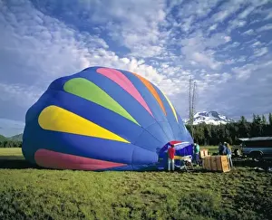 Inflation Prints: USA, Oregon, Sparks Meadow. A crew fills a hot-air balloon in Sparks Meadow