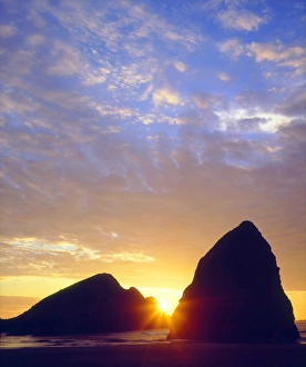 Gold Beach Prints: USA; Oregon. Sunset over Gold Beach on the Oregon Coast