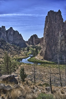 Rock Climbing Prints: USA, Oregon, Terrebonne, Crooked River, Smith Rock State Park