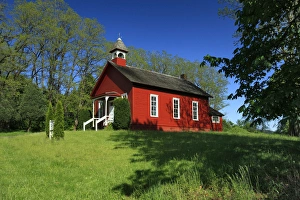 Schoolhouse Prints: USA, Oregon, Viola. Traditional one-room schoolhouse