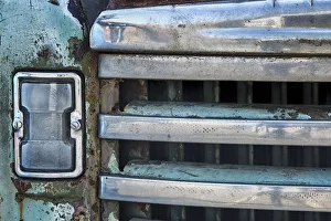 Palouse Prints: USA, Palouse, Washington State. Close-up of the front of an antique truck in the Palouse