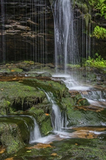 Images Dated 26th July 2013: USA, Pennsylvania, Benton. Delicate waterfall in Ricketts Glen State Park. Credit as