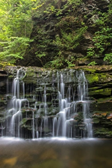 Ledge Prints: USA, Pennsylvania, Benton. Waterfall in Ricketts Glen State Park