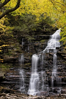 Images Dated 9th October 2014: USA, Pennsylvania, Benton. Waterfall in Ricketts Glen State Park
