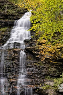 USA, Pennsylvania, Benton. Waterfall in Ricketts Glen State Park