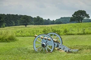 Cannon Prints: USA, Pennsylvania, King of Prussia. Valley Forge National Historical Park, battlefield