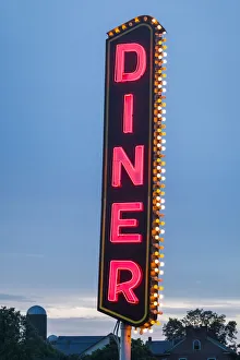 Pennsylvania Prints: USA, Pennsylvania, Lancaster. diner sign