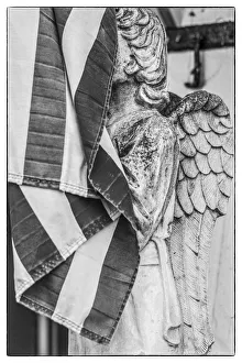 Images Dated 14th June 2017: USA, Pennsylvania, New Hope. antiques, angel and US flag