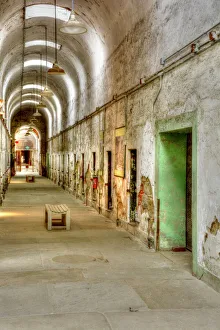 USA, Pennsylvania, Philadelphia, Eastern State Penitentiary. Interior of abandoned prison