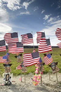 Images Dated 31st October 2006: USA-Pennsylvania-Shanksville: Flight 93 memorial- Temporary memorial to the victims