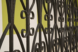 Ponce Prints: USA, Puerto Rico, Ponce. Wrought-iron grill, traditional colonial architecture