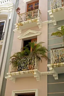 USA, Puerto Rico, San Juan. Facades of Old San Juan architecture of Puerto Rico