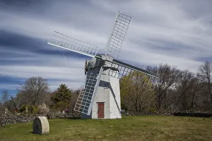 Rhode Island Prints: USA, Rhode Island, Jamestown, Jamestown Windmill, built 1787