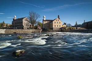 Industry Prints: USA, Rhode Island, Pawtucket, Slater Mill Historic Site, first water-powered cotton