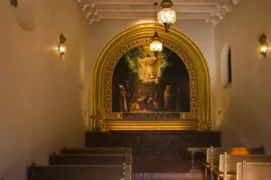 Beam Prints: USA, Sedona. Inside a chapel at the Tlaquepaque Arts and Crafts Village