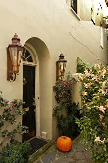 Images Dated 13th November 2011: USA, South Carolina, Charleston. Colorful windows and walkways are found in Charleston s