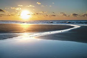 South Carolina Prints: USA, South Carolina. Sunrise on Hilton Head Island Beach