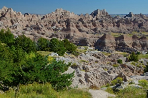 South Dakota Prints: USA, South Dakota. Badlands National Park, Cedar Pass Overlook
