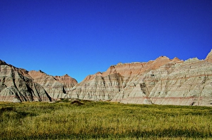 South Dakota Prints: USA, South Dakota. Badlands National Park, Prairie Wind Overlook