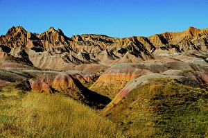 South Dakota Prints: USA, South Dakota. Badlands National Park, Yellow Mounds Overlook