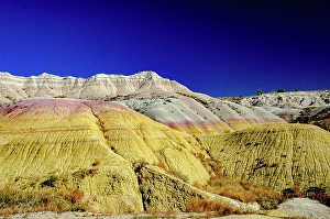 South Dakota Prints: USA, South Dakota. Badlands National Park, Yellow Mounds Overlook