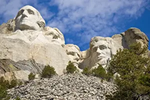Tribute Prints: USA, South Dakota. Close-up of Mount Rushmore National Memorial in daytime