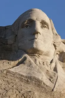 George Washington Prints: USA, South Dakota, Mount Rushmore National Monument, Close-up of George Washington