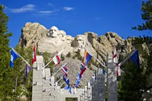 USA, South Dakota. Overview of Mount Rushmore National Memorial in daytime framed