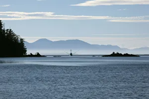 Images Dated 17th August 2010: USA, Southeast Alaska near Ketchikan, troller at sunset