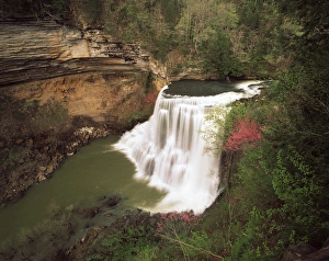 Long Exposure Prints: USA, Tennessee, Burgess Falls State National Park, View of Burgess Falls