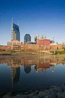 Images Dated 2nd November 2005: USA, Tennessee, Nashville: Morning City Skyline along Cumberland River