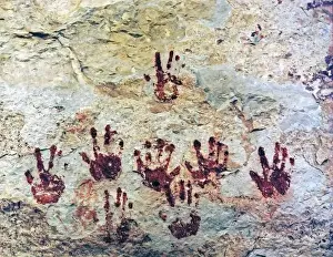 Chihuahuan Prints: U.S.A. Texas, Big Bend. Native American paintings on a cliff in Dryden
