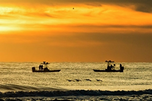 Cameron County Prints: USA, Texas, Cameron County. Gulf of Mexico, law enforcement officers